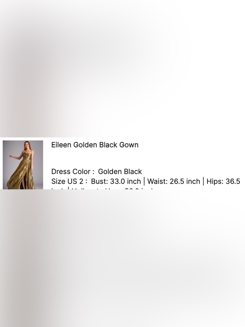 Azazie Strapless Metallic Gold Gown with Sweetheart Bodice - Picture 5 of 5